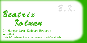 beatrix kolman business card